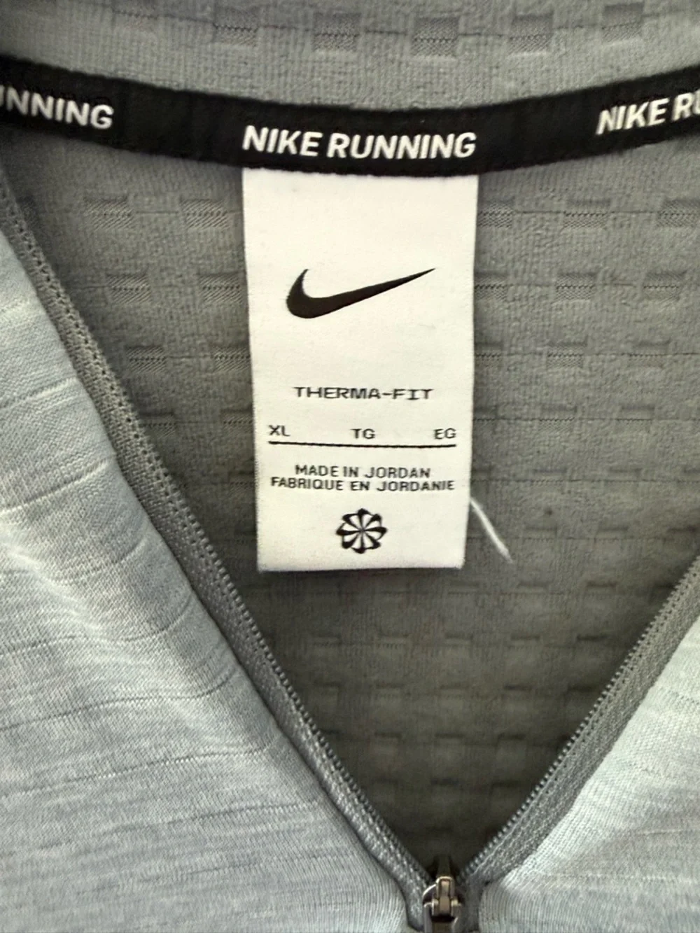 Nike Mens XL 1/4 Zip Pullover Gray Therma-FIT Running Top Reflective Techwear
